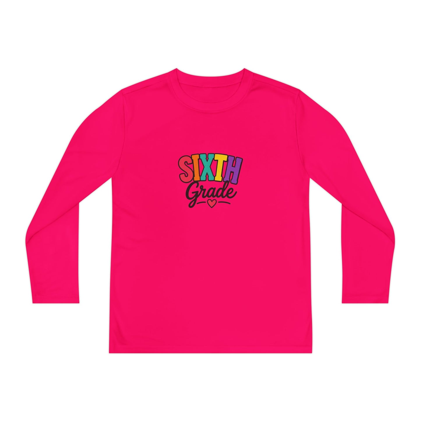 Sixth Grade Youth Long Sleeve Tee - Colorful Back-to-School Shirt