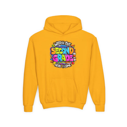 Second Grade Kids' Hoodie - "Watch Out Second Grade Here I Come" Back-to-School Sweatshirt