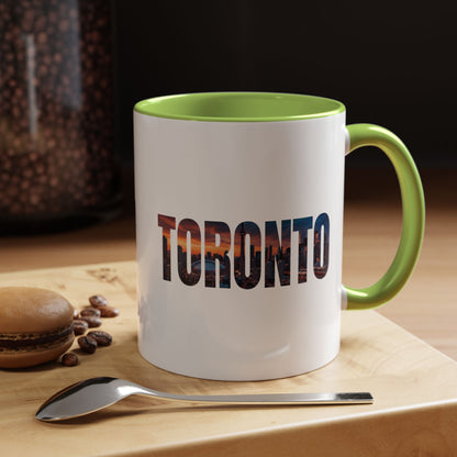 Toronto Skyline Accent Coffee Mug — Cityscape Text Design (11/15oz)