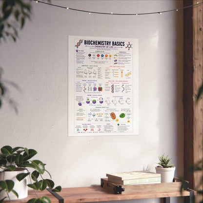 Biochemistry Basics Fine Art Poster — Chemistry of Life Educational Wall Art