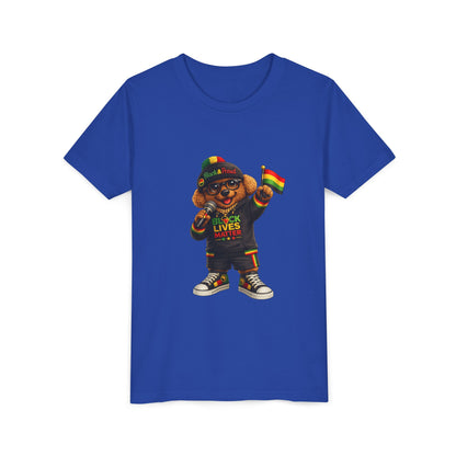 Youth Tee — Kid Bear Black Lives Matter Rasta Flag Shirt