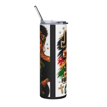 20oz Stainless Tumbler — Patriotic "June 19" Juneteenth Freedom Design