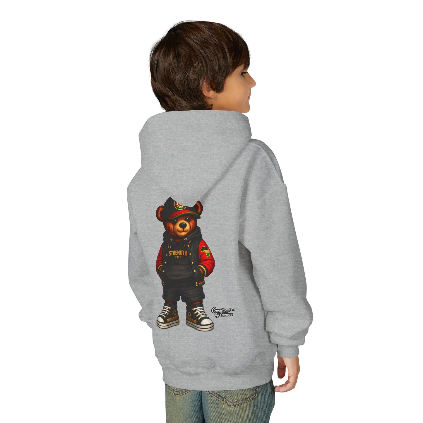 Youth Bear Hoodie – Streetwear Teddy Graphic Pullover for Kids