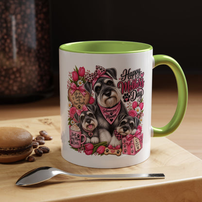 Mother's Day Schnauzer Coffee Mug — Happy Mother’s Day Dog Mom Accent Mug