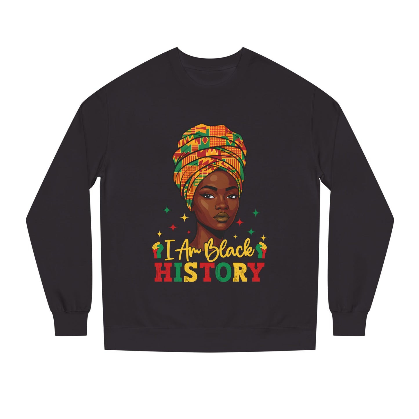 Black History Crewneck Sweatshirt — "I Am Black History" Afrocentric Graphic