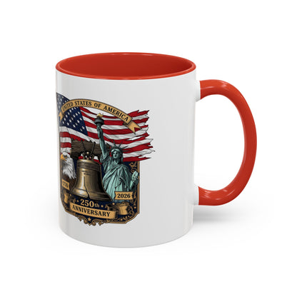 Liberty Anniversary Coffee Mug — 250th USA Celebration Accent Mug