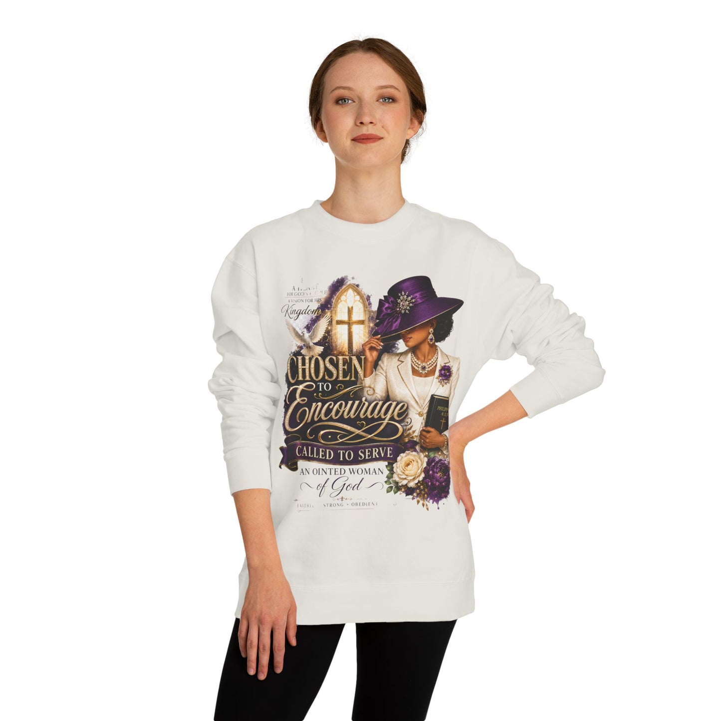 Christian Women's 'Chosen to Encourage' Sweatshirt – Faith-Based Encourager Design