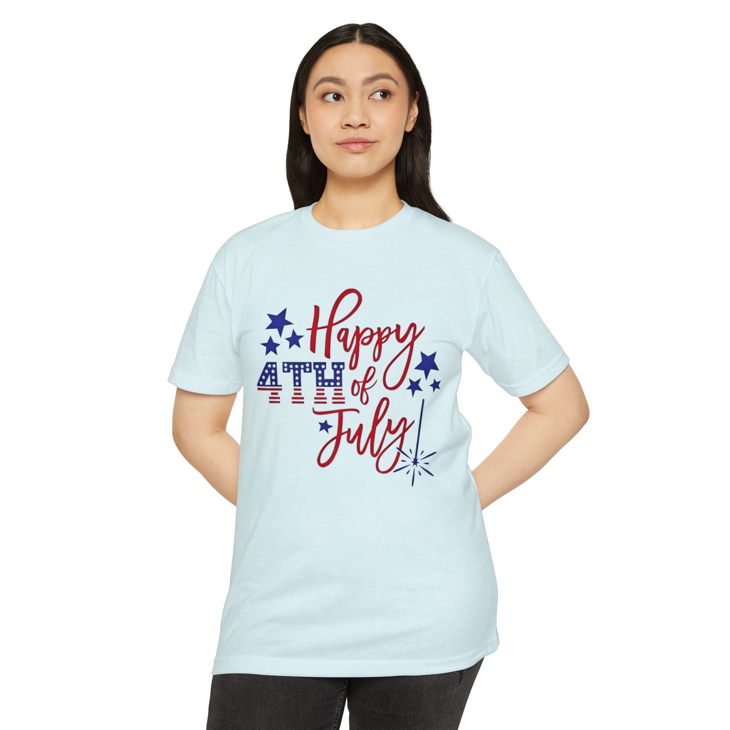 Happy 4th of July T‑Shirt — Patriotic Stars & Fireworks Tee