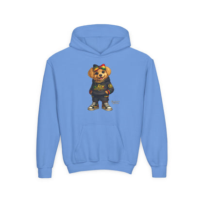 Youth Hoodie — Black Excellence Bear Graphic Sweatshirt (Kids)