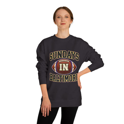 Sundays in Baltimore Football Sweatshirt — Game Day Crewneck for Ravens Fans