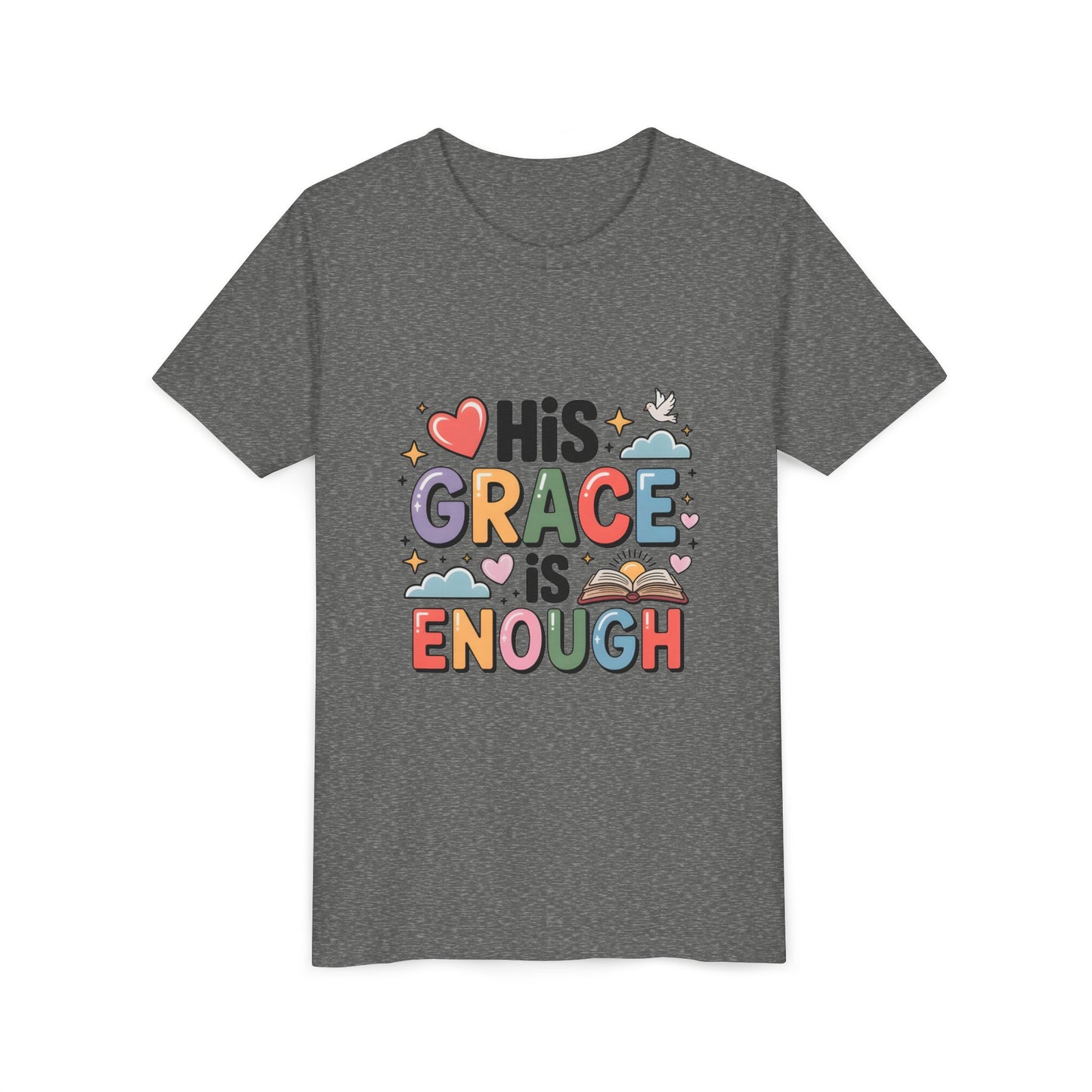 His Grace Is Enough Youth Tee — Christian Kids Inspirational Shirt