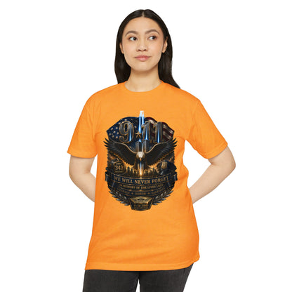 9/11 Remembrance T-Shirt — "We Will Never Forget" Tribute Tee