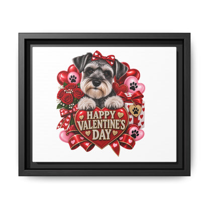 Valentine’s Day Schnauzer Framed Canvas