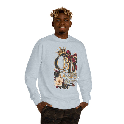 CB Creations Crown Logo Sweatshirt — Floral Ribbon Graphic Crewneck