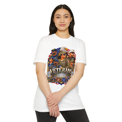 Veterans Tribute T-Shirt – Patriotic Eagle & Service Emblems