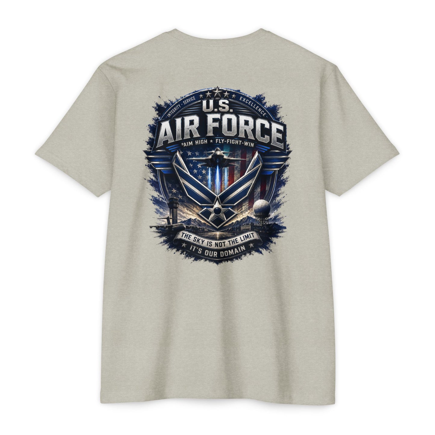 U.S. Air Force Graphic T-Shirt — Military Emblem Tee ("The Sky Is Not The Limit")