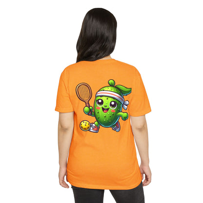 Pickle Tennis Player T-Shirt — Cute Pickle Playing Pickleball Graphic Tee