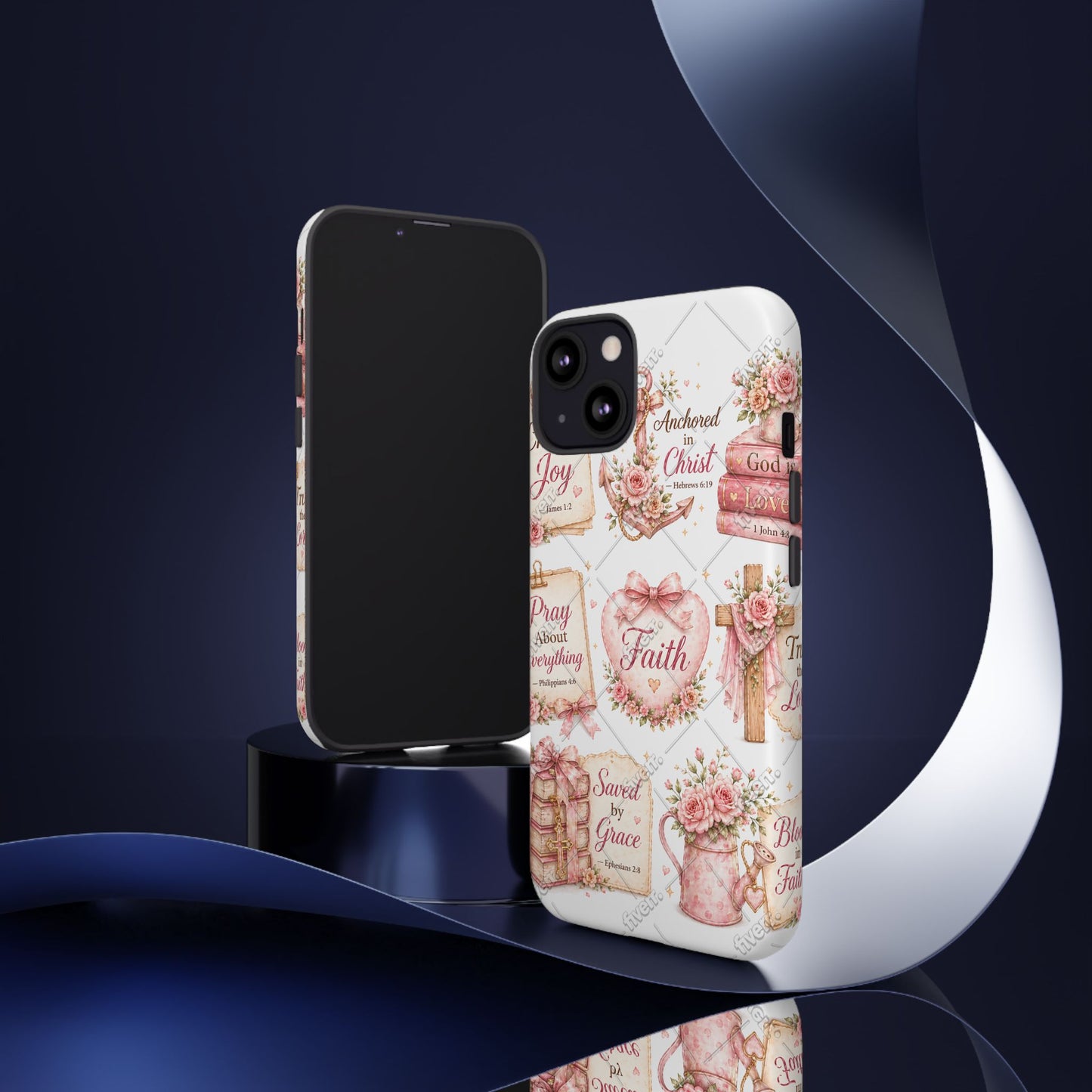 Faith Floral Phone Case – Christian Inspirational Scripture iPhone Cover (Choose Joy, Pray, Faith)