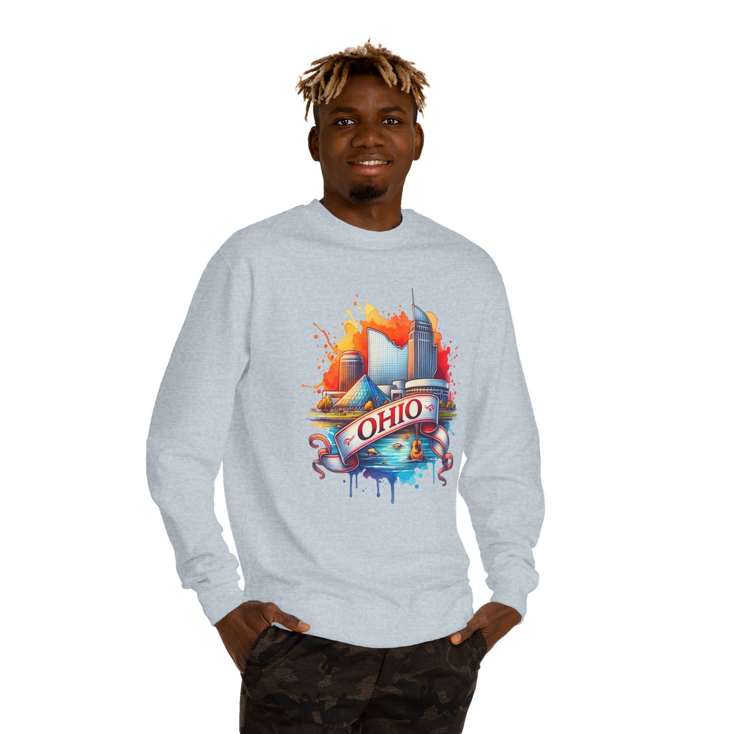 Ohio Skyline Crewneck Sweatshirt – Colorful Cityscape Graphic