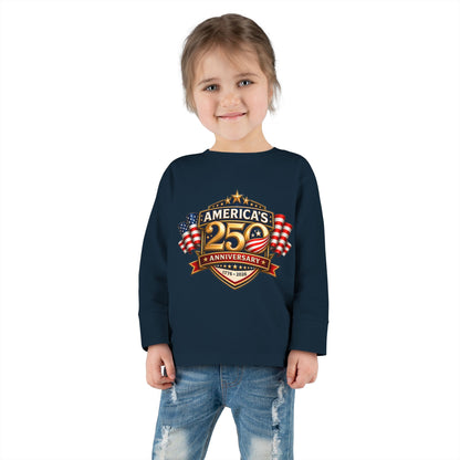 Toddler Long Sleeve Tee — "America's 25th Anniversary" Patriotic Badge