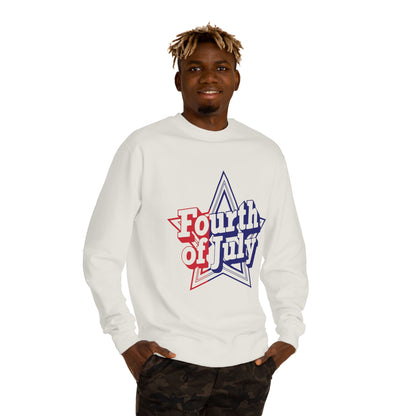 Fourth of July Star Sweatshirt — Patriotic Red White Blue Crewneck