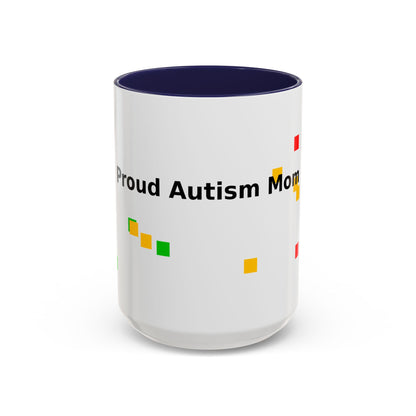 Autism Proud Mom Accent Coffee Mug – 11/15oz Color Accent
