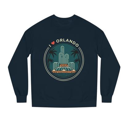 Orlando Fountain Crewneck Sweatshirt — Retro Palm Tree Cityscape