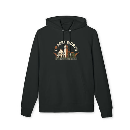 Fort Worth Historic Stockyards Hoodie — Retro Texas Landmark Pullover