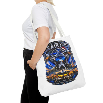 U.S. Air Force Aviator Tote Bag – 'Aim High' Military Pilot Design