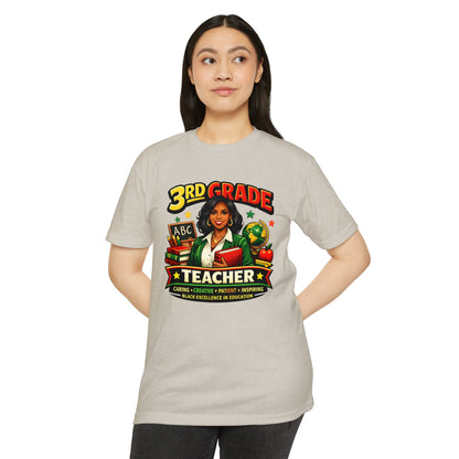 3rd Grade Teacher T‑Shirt – Black Excellence in Education Design