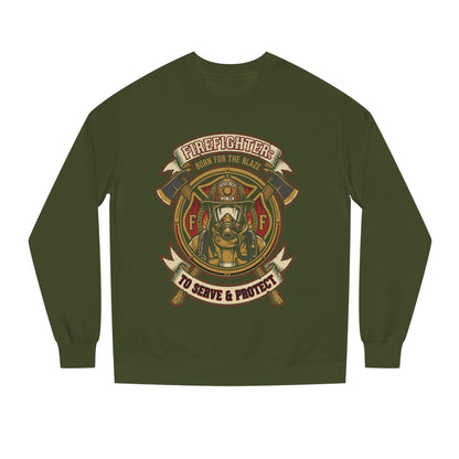 Firefighter Crest Crewneck Sweatshirt — 'To Serve & Protect' Tribute