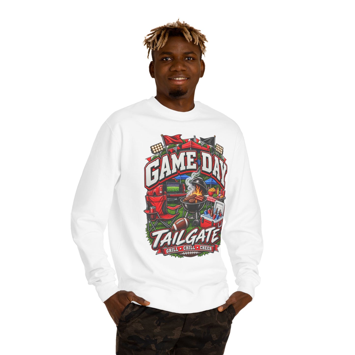 Game Day Tailgate Sweatshirt – Grill, Chill & Cheer Crewneck