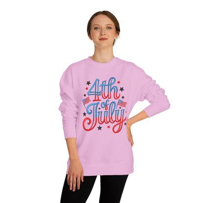 4th of July Crewneck Sweatshirt - Patriotic American Flag Graphic