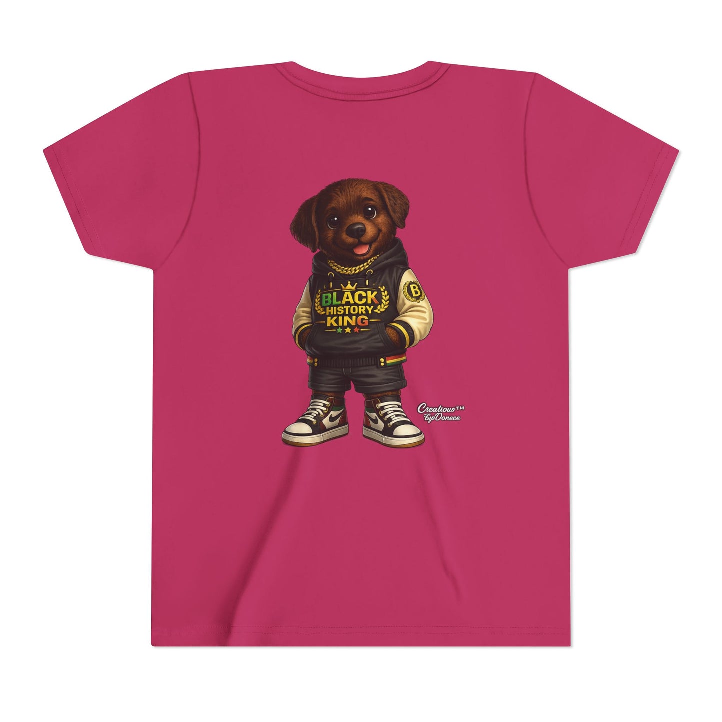 Youth Tee — 'Black History King' Puppy Graphic Shirt