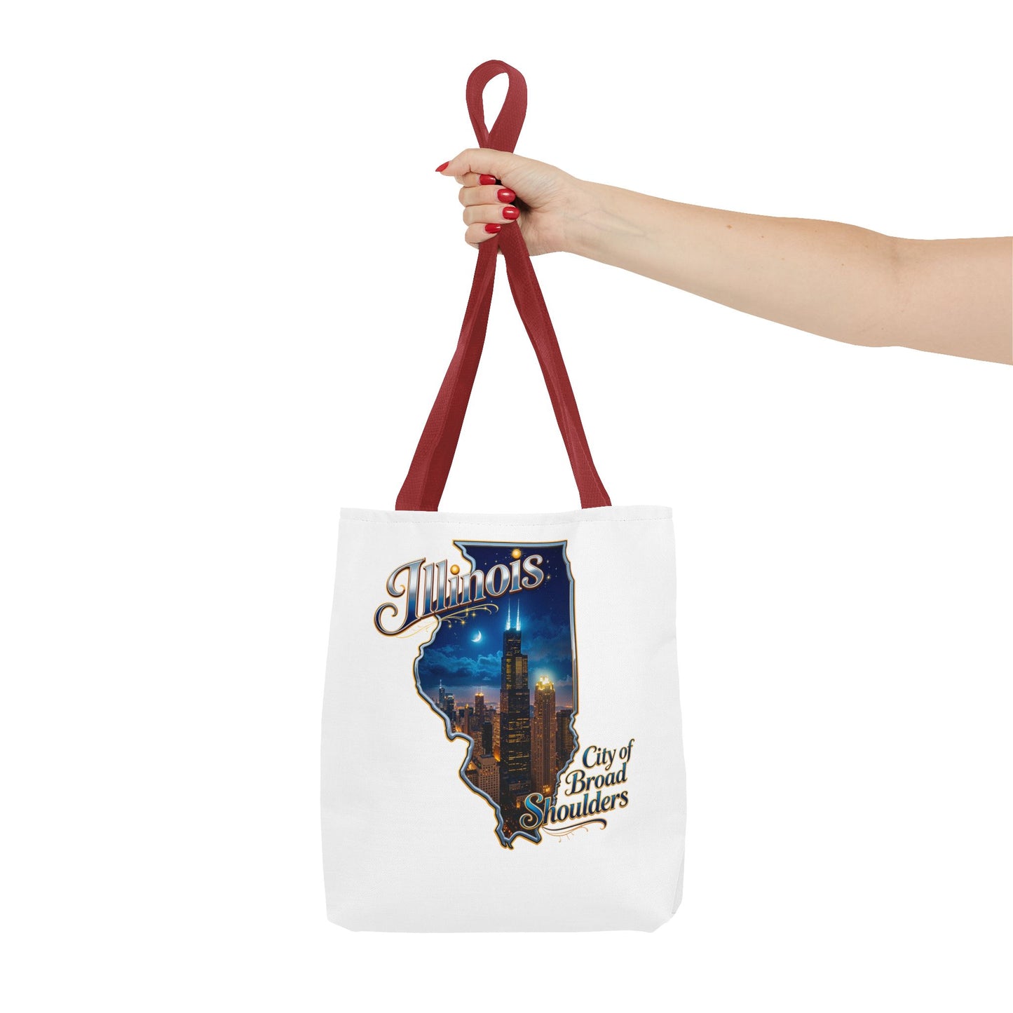 Illinois Skyline Tote Bag — "City of Broad Shoulders" Chicago Night Design