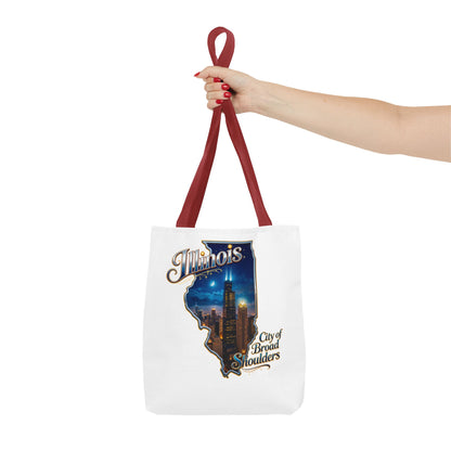 Illinois Skyline Tote Bag — "City of Broad Shoulders" Chicago Night Design