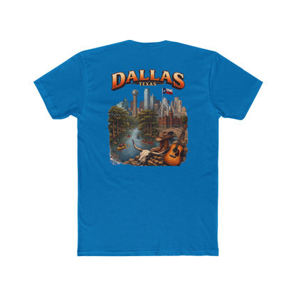 Dallas Skyline Graphic Tee — Retro Cityscape with Guitar
