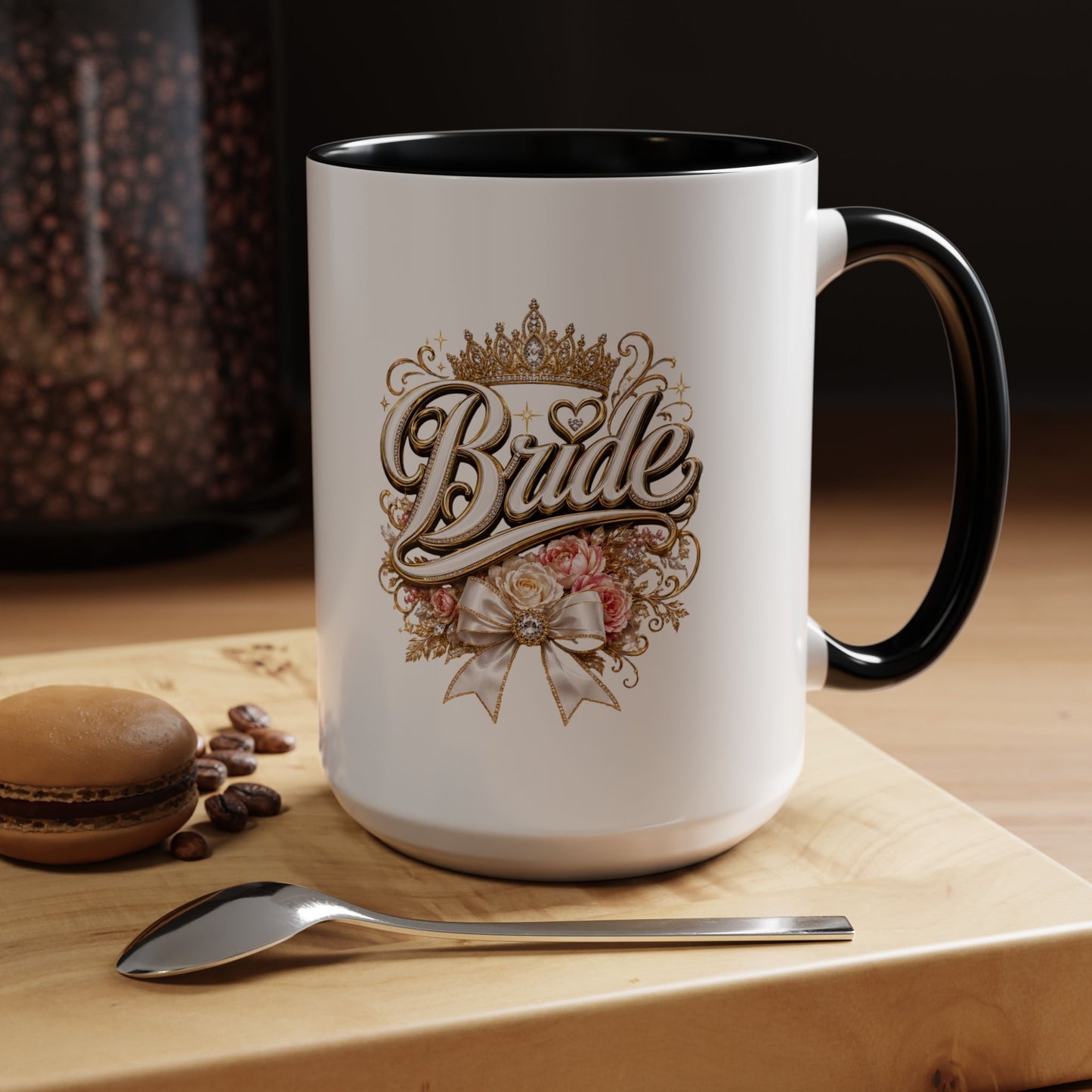 Bride Accent Coffee Mug — Floral Crown Bridal Gift (11/15oz)