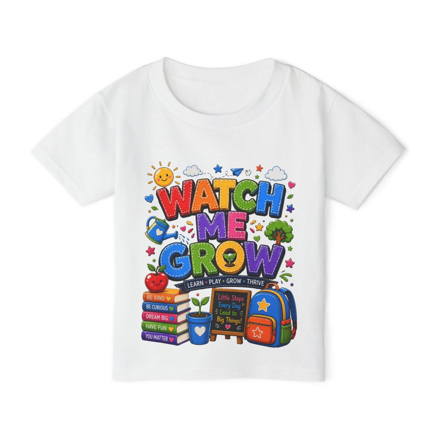 Toddler T-Shirt — "Watch Me Grow" Back-to-School Graphic Tee
