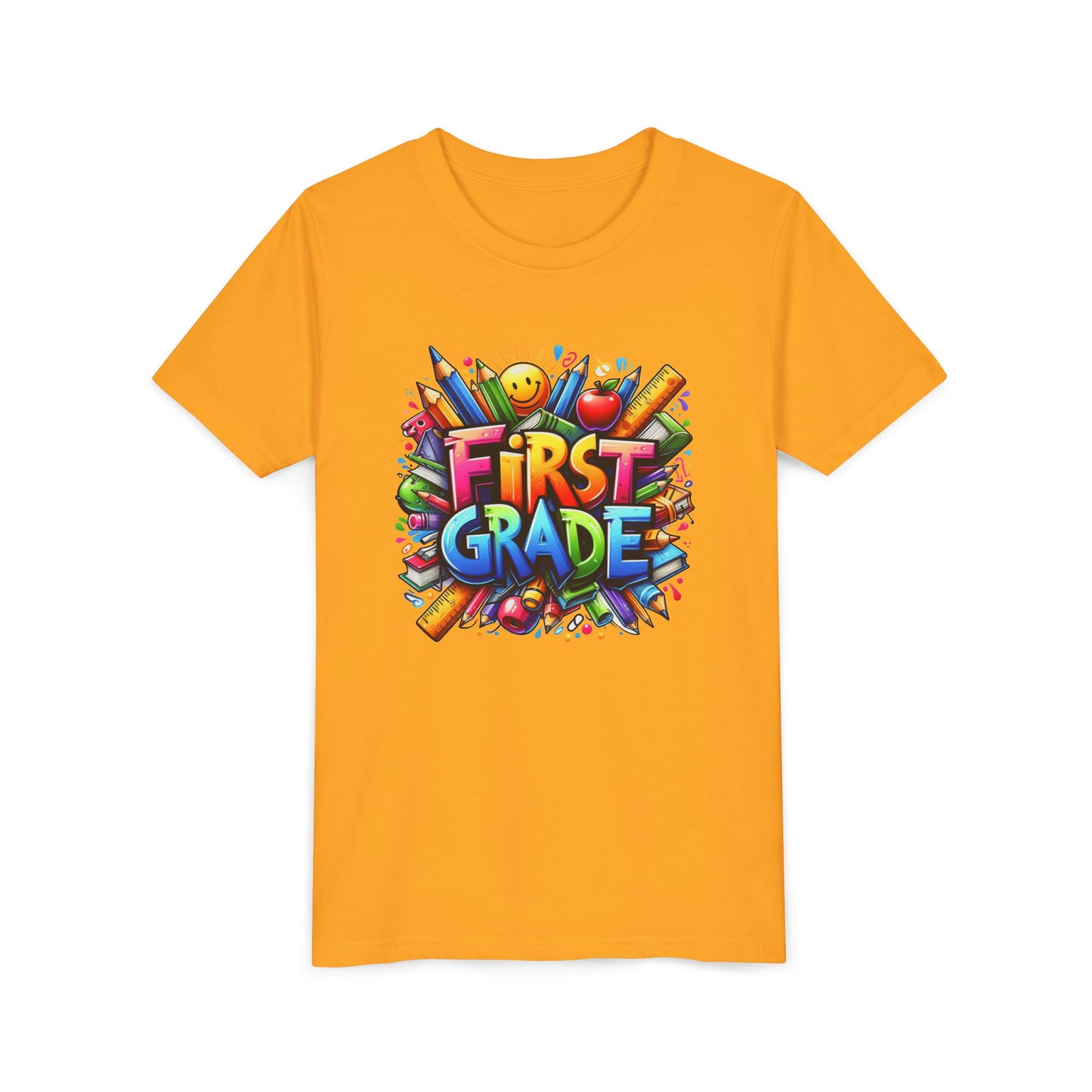 First Grade Kids Tee — Colorful Back-to-School Shirt for Boys & Girls