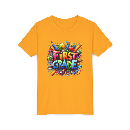 First Grade Kids Tee — Colorful Back-to-School Shirt for Boys & Girls