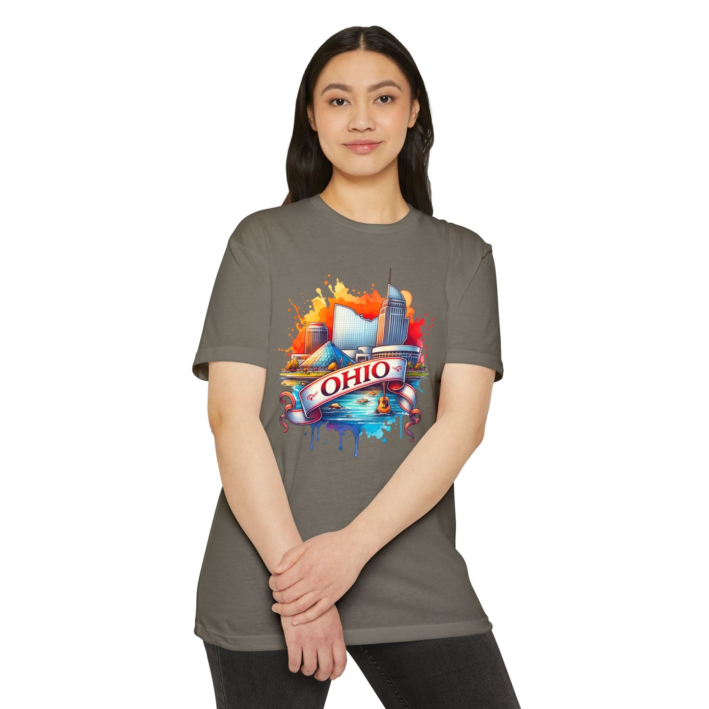 Ohio Skyline T-Shirt — Colorful Watercolor Cityscape Tee