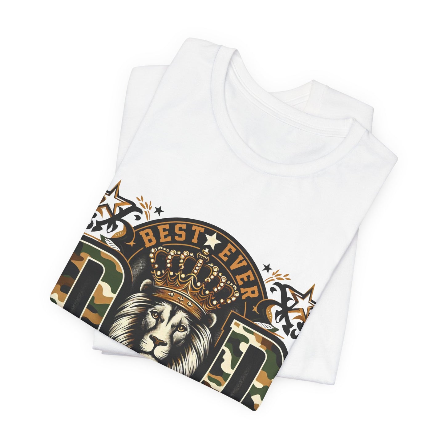 Dad The King Lion Crown T-Shirt — Best Ever Dad Camo Design