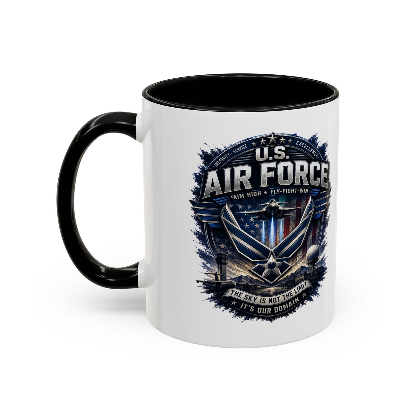 U.S. Air Force Accent Coffee Mug — Military Emblem 11/15oz