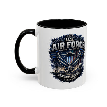 U.S. Air Force Accent Coffee Mug — Military Emblem 11/15oz