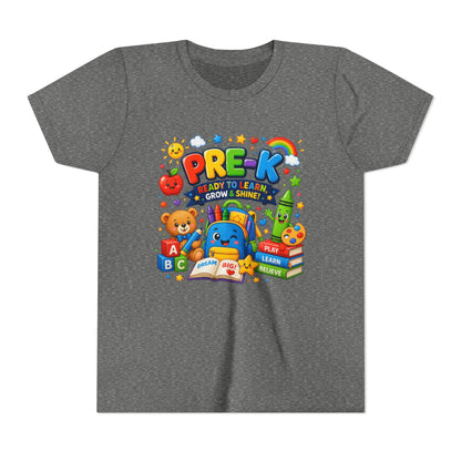 Pre-K Ready To Learn Kids T-Shirt — Colorful Preschool Back-to-School Tee