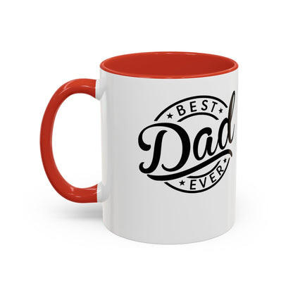 Best Dad Ever Accent Coffee Mug — Black Handle & Inner Rim, Father's Day Gift (11oz & 15oz)