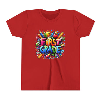 First Grade Kids Tee — Colorful Back-to-School Shirt for Boys & Girls
