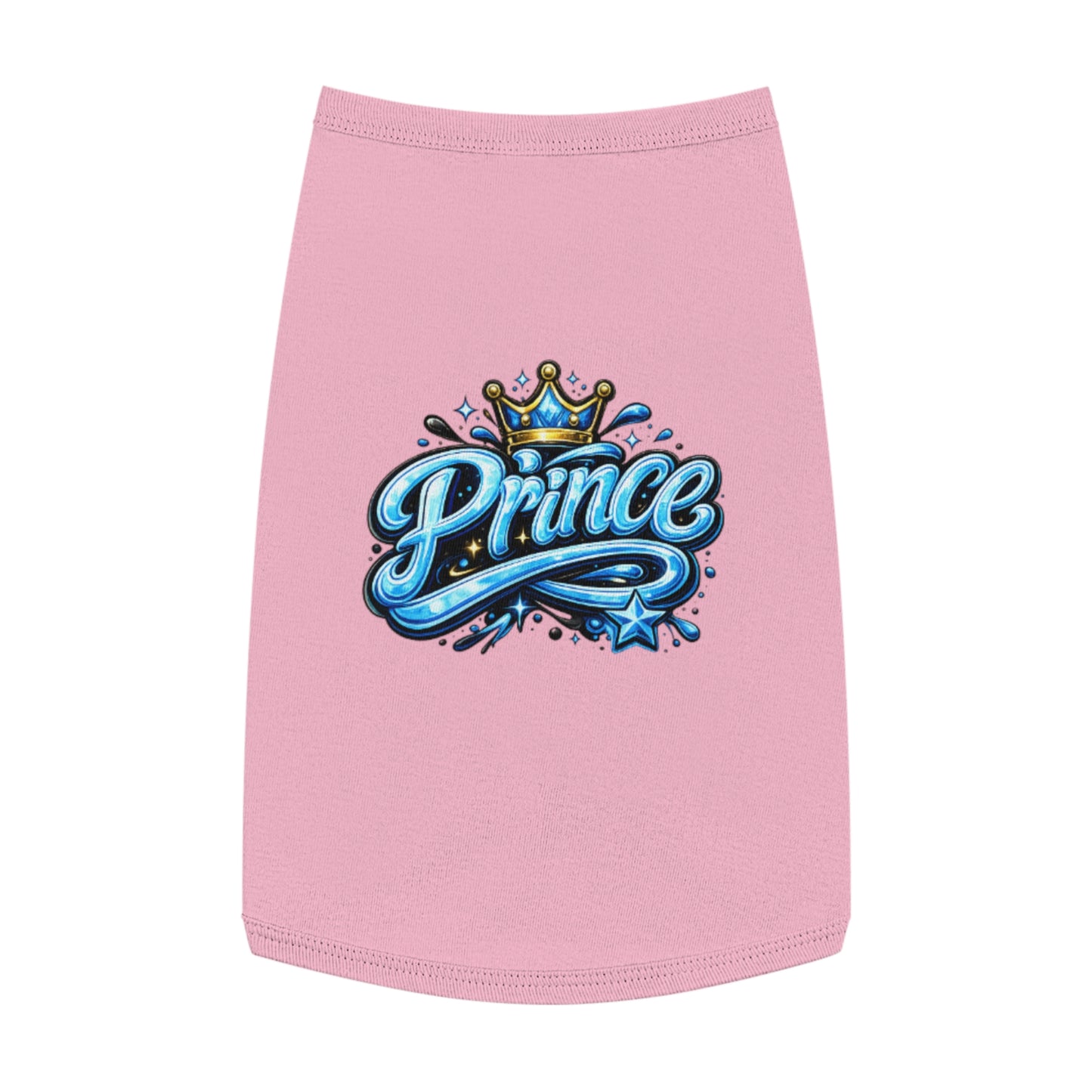 Prince Pet Tank Top — Blue Crown Graphic Dog Shirt