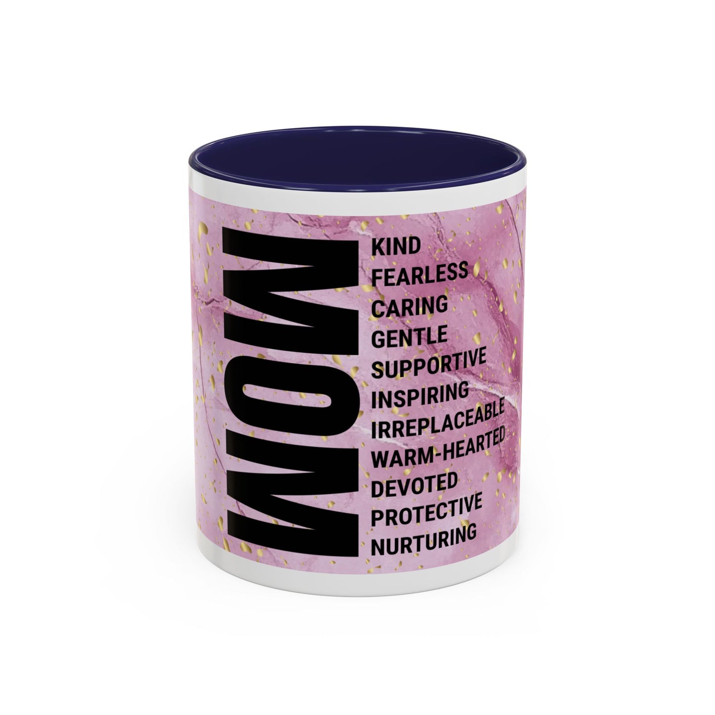 Mom Definition Accent Coffee Mug – Inspirational Pink Marble Mother’s Day Gift (11/15oz)